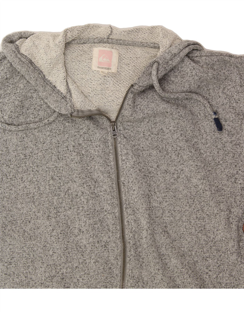 QUIKSILVER Womens Hooded Poncho Cardigan Sweater UK 6 XS Grey Cotton Vintage Quiksilver and Second-Hand Quiksilver from Messina Hembry 