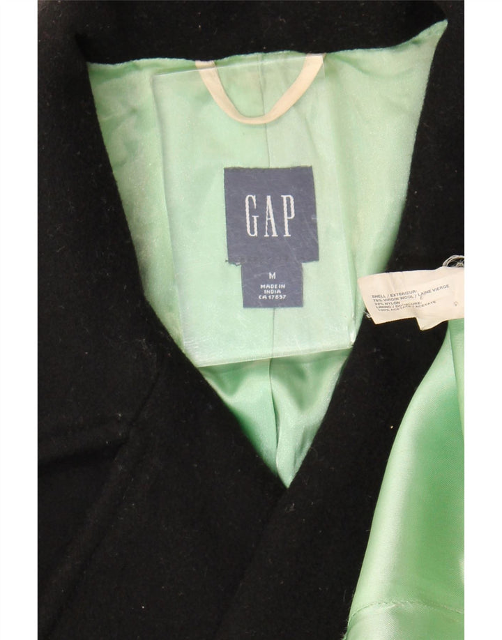Gap Womens Pea Coat UK 14 Medium Black Virgin Wool