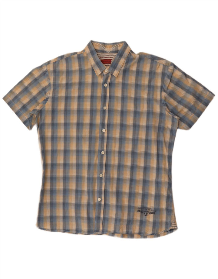 Levi's Mens Short Sleeve Shirt Large Blue Check