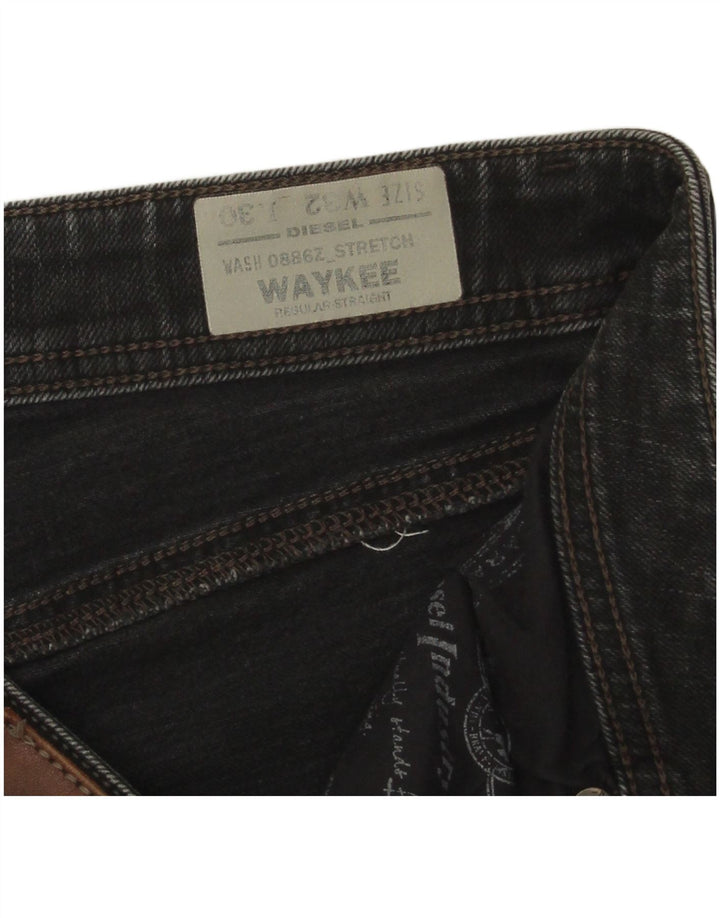 Diesel Mens Waykee Regular Straight Jeans W32 L30 Grey Cotton