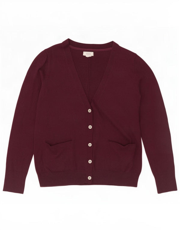 Fat Face Womens Cardigan Sweater UK 12 Medium Burgundy Polyester