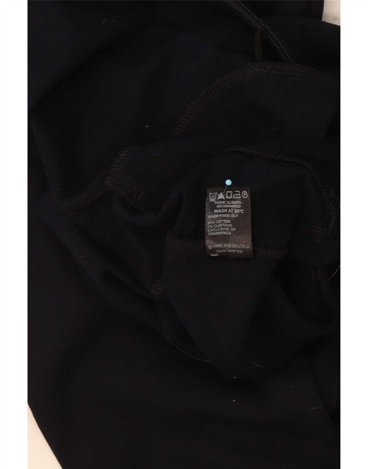 Marks & Spencer Womens Tracksuit Top Jacket UK 12 Medium Navy Blue Cotton
