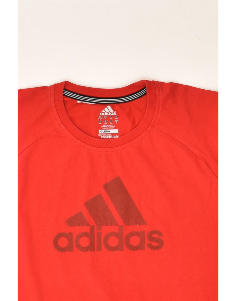 ADIDAS Boys Clima 365 Graphic T-Shirt Top 13-14 Years Red | Vintage Adidas | Thrift | Second-Hand Adidas | Used Clothing | Messina Hembry 