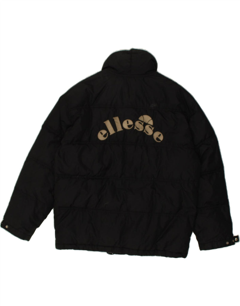 ELLESSE Mens Graphic Padded Jacket UK 40 Large Black | Vintage Ellesse | Thrift | Second-Hand Ellesse | Used Clothing | Messina Hembry 