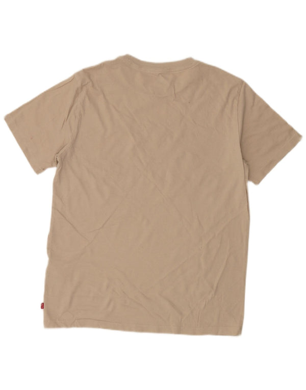 Levi's Mens Standard Fit Graphic T-Shirt Top Medium Beige Cotton