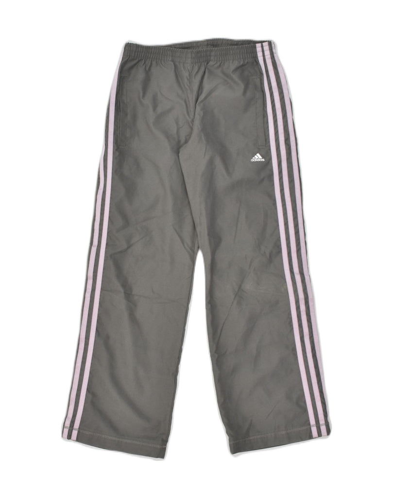 ADIDAS Girls Tracksuit Trousers 9-10 Years Grey Polyester | Vintage Adidas | Thrift | Second-Hand Adidas | Used Clothing | Messina Hembry 