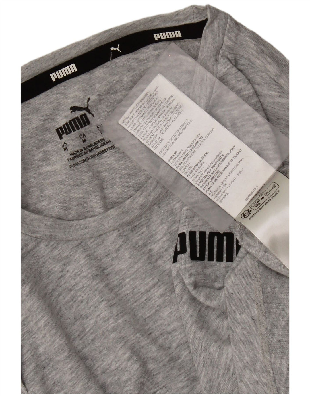 Puma Womens T-Shirt Top UK 12 Medium Grey Cotton