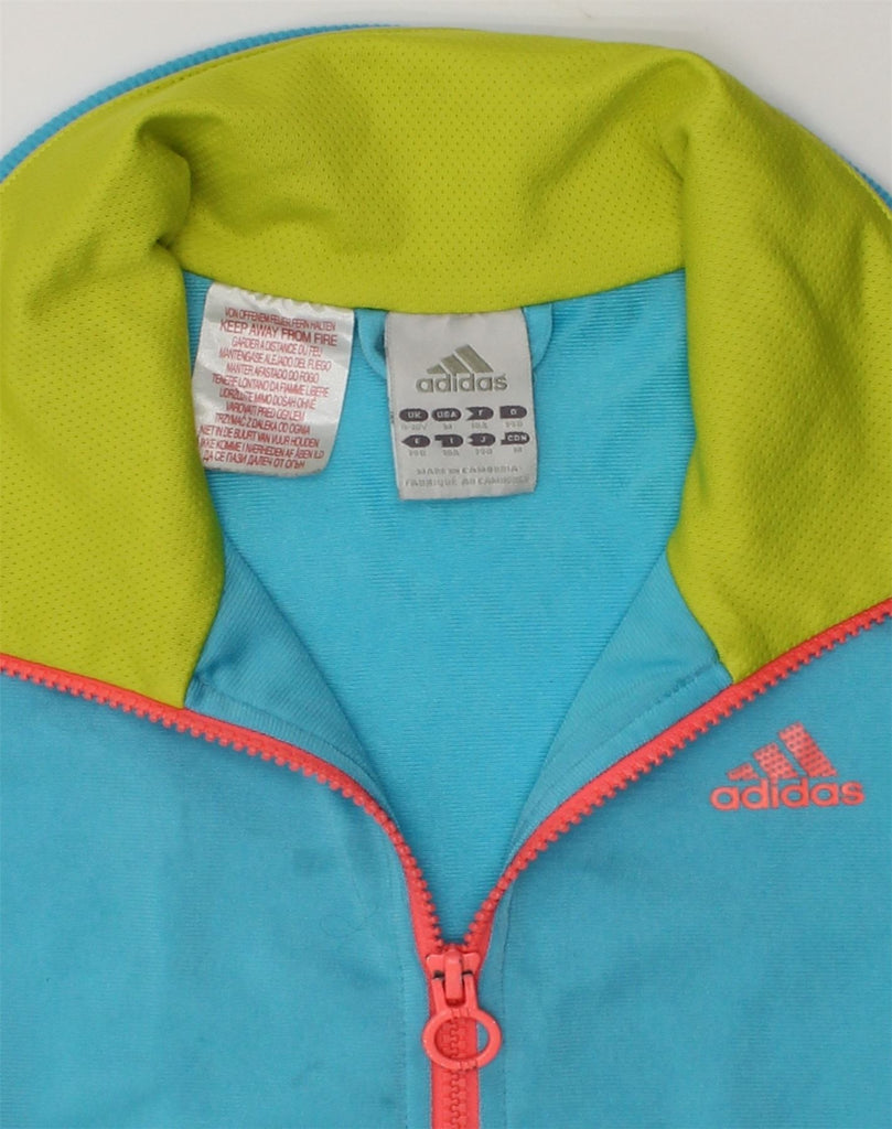 ADIDAS Girls Tracksuit Top Jacket 9-10 Years Blue Polyester | Vintage Adidas | Thrift | Second-Hand Adidas | Used Clothing | Messina Hembry 