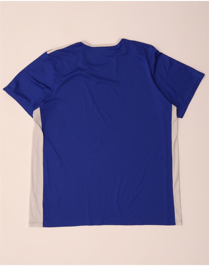 Adidas Mens Climalite T-Shirt Top 2XL Blue Colourblock Polyester