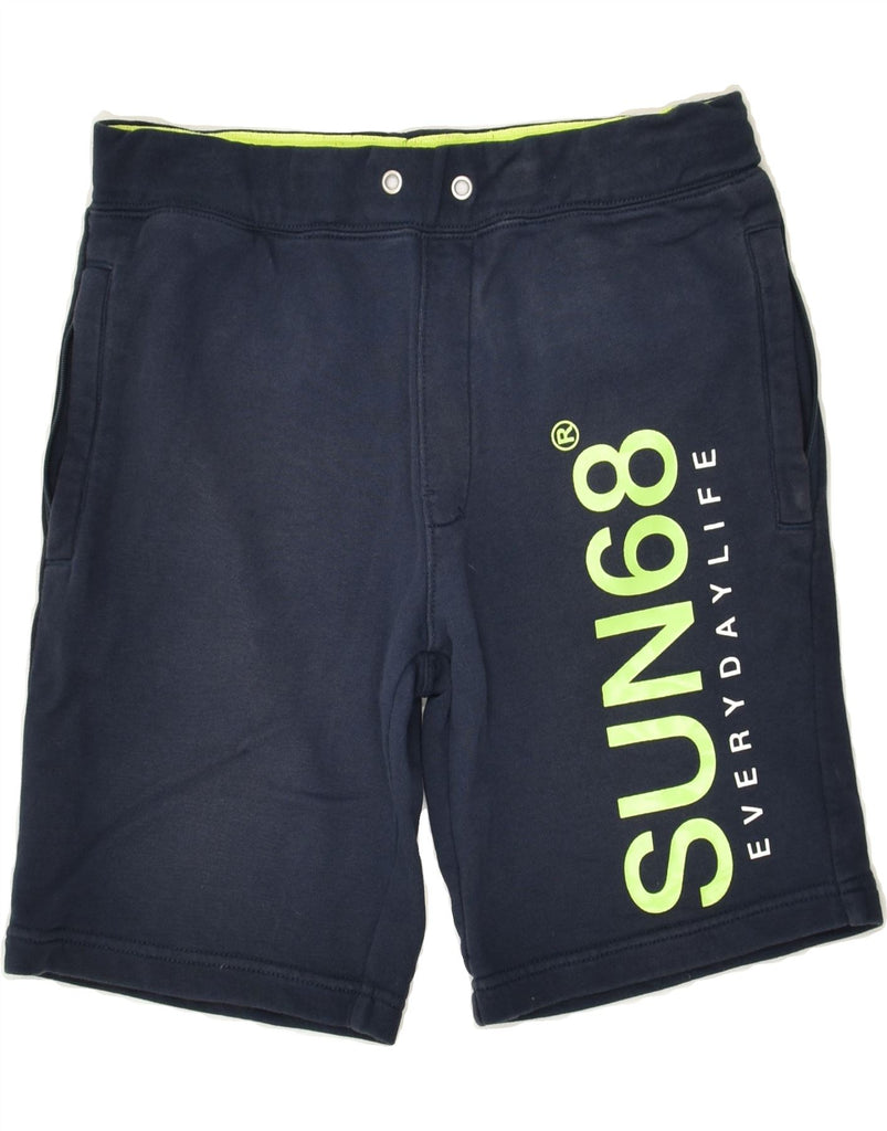 SUN68 Boys Graphic Sport Shorts 11-12 Years Navy Blue Cotton | Vintage Sun68 | Thrift | Second-Hand Sun68 | Used Clothing | Messina Hembry 