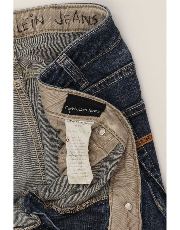 Calvin Klein Womens Straight Jeans W31 L27 Blue Cotton