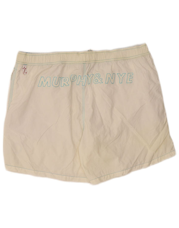 Murphy & Nye Mens Graphic Swimming Shorts XL  White Polyamide
