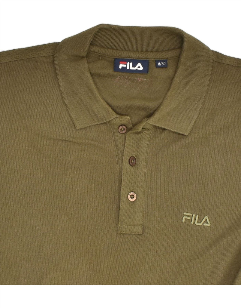 FILA Mens Long Sleeve Polo Shirt Medium Brown Cotton | Vintage Fila | Thrift | Second-Hand Fila | Used Clothing | Messina Hembry 