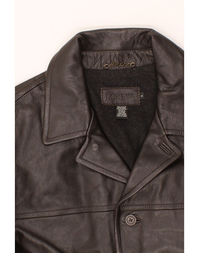 J. CREW Mens Leather Coat UK 42 XL Brown Leather Vintage J. Crew and Second-Hand J. Crew from Messina Hembry 