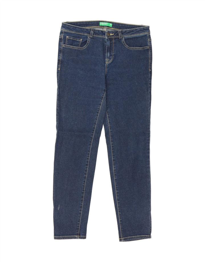 BENETTON Womens Slim Jeans W30 L28 Navy Blue Cotton Vintage Benetton and Second-Hand Benetton from Messina Hembry 