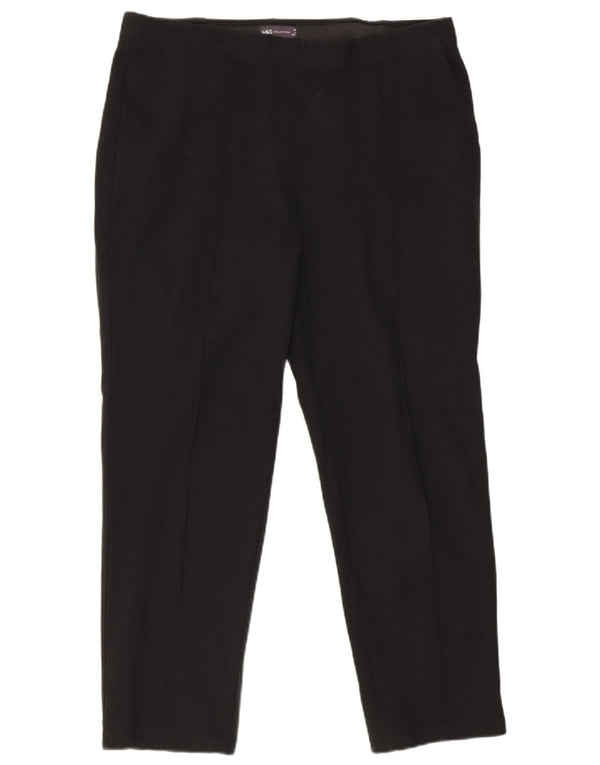 Marks & Spencer Womens Tapered Chino Trousers UK 18 XL W36 L28 Black