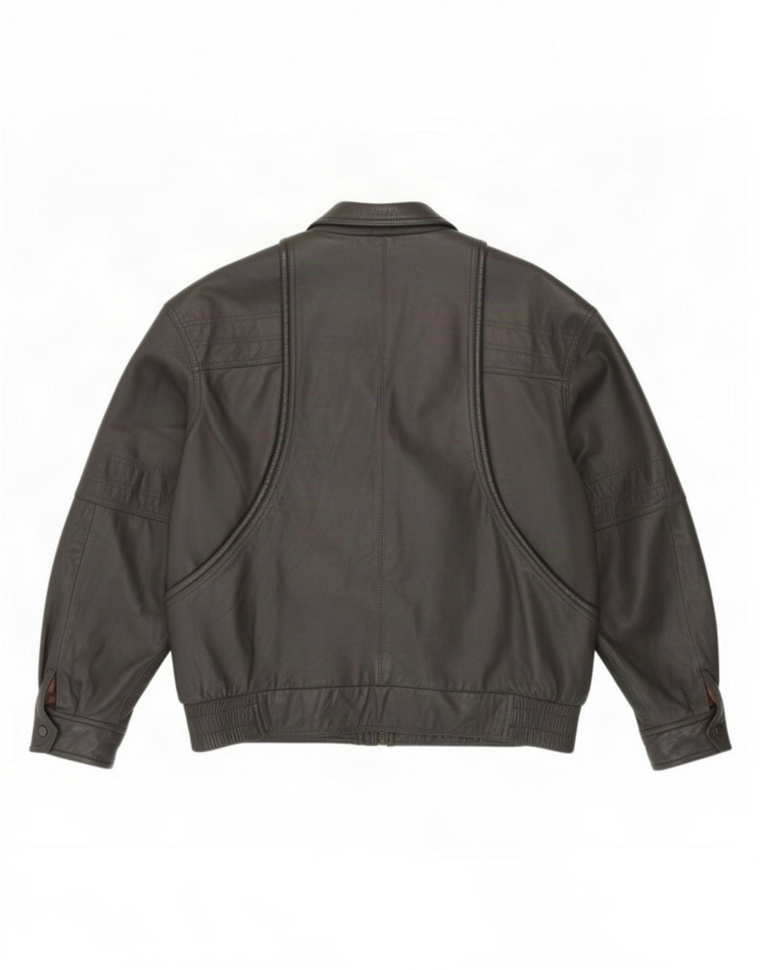 Jeffrey Brownleader Mens Leather Jacket UK 40 Large Grey
