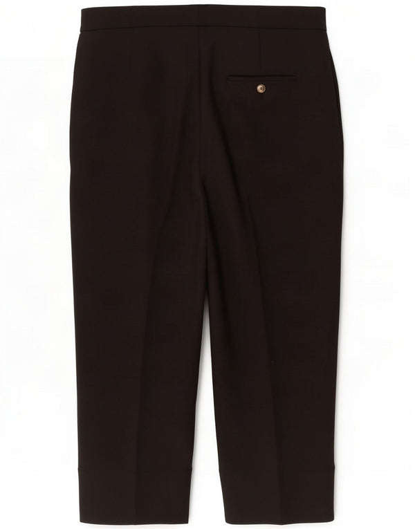 Marks & Spencer Womens Loose Fit Cropped Trousers UK 16 Large W38 L23 Black