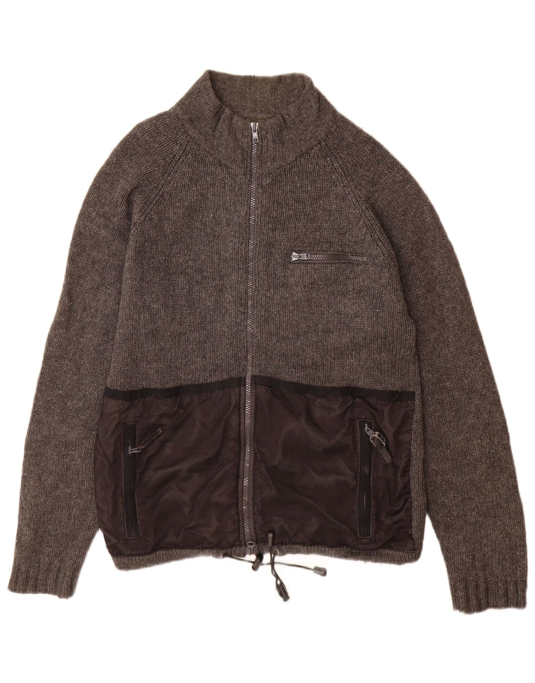 Timberland Mens Cardigan Sweater Medium Grey Wool