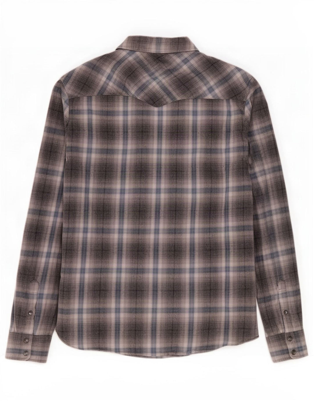 All Saints Mens Flannel Shirt Small Grey Check Cotton