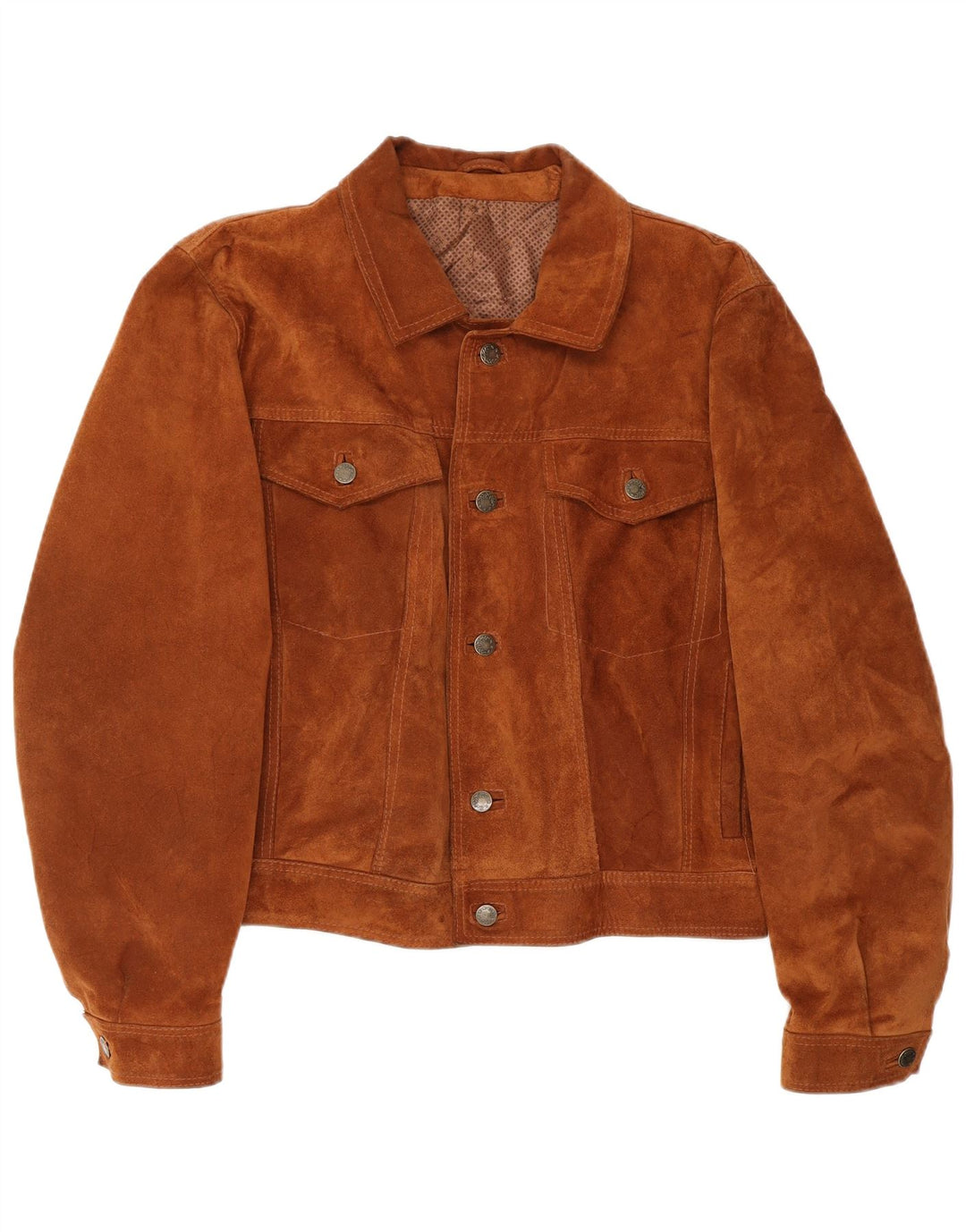 Vintage Womens Bomber Suede Jacket UK 14 Medium Brown Leather