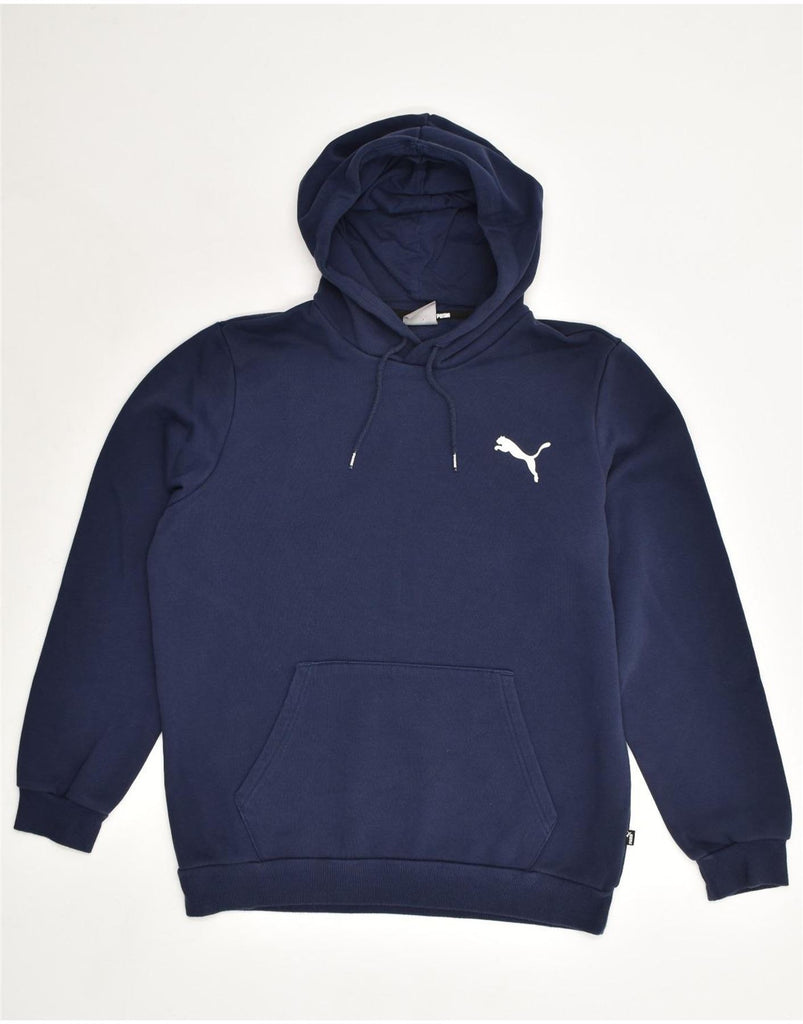 PUMA Mens Hoodie Jumper Medium Navy Blue Cotton | Vintage Puma | Thrift | Second-Hand Puma | Used Clothing | Messina Hembry 