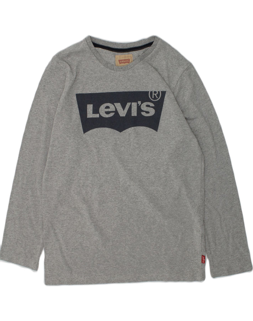 LEVI'S Boys Graphic Top Long Sleeve 11-12 Years Grey Polyester | Vintage Levi's | Thrift | Second-Hand Levi's | Used Clothing | Messina Hembry 