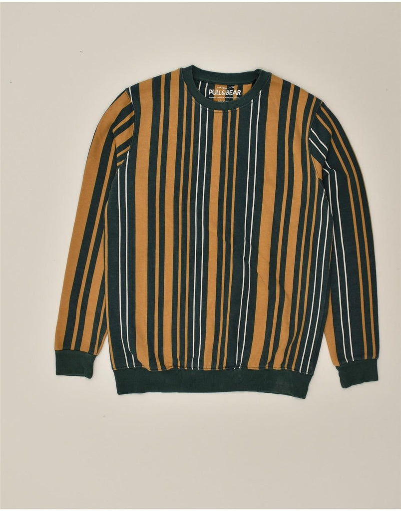 PULL & BEAR Mens Sweatshirt Jumper Medium Multicoloured Striped Cotton | Vintage Pull & Bear | Thrift | Second-Hand Pull & Bear | Used Clothing | Messina Hembry 