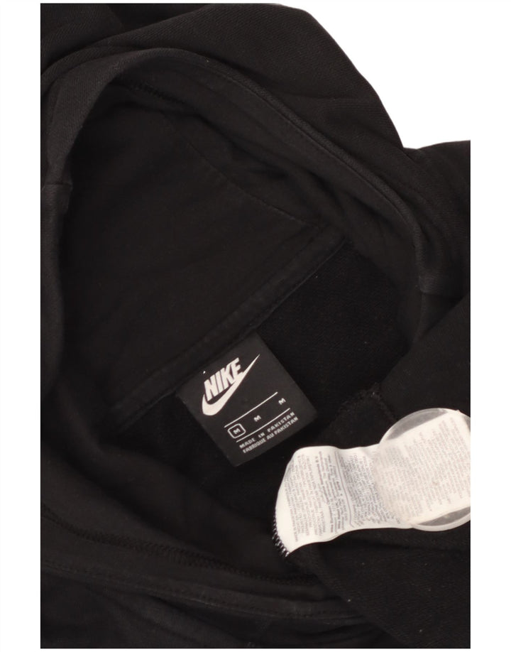 NIKE Mens Hoodie Jumper Medium Black Cotton