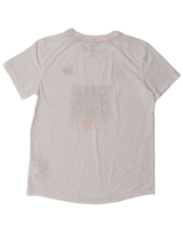 New Balance Womens Oversized Graphic T-Shirt Top UK 10 Small White