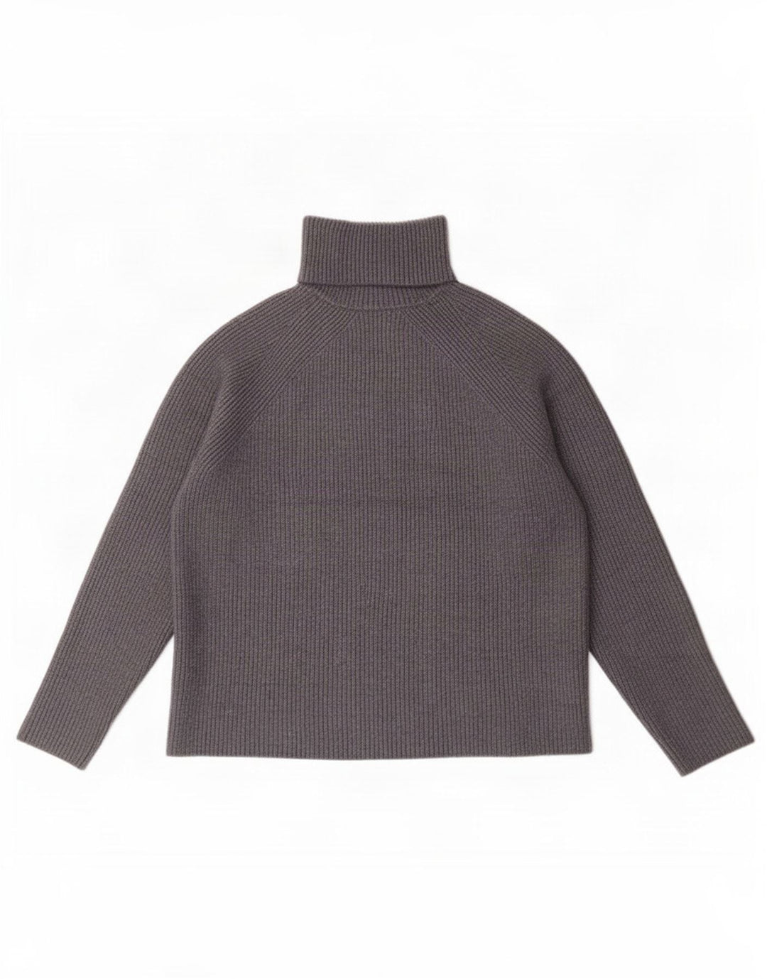 Marks & Spencer Womens Crop Roll Neck Jumper Sweater UK 12 Medium Grey