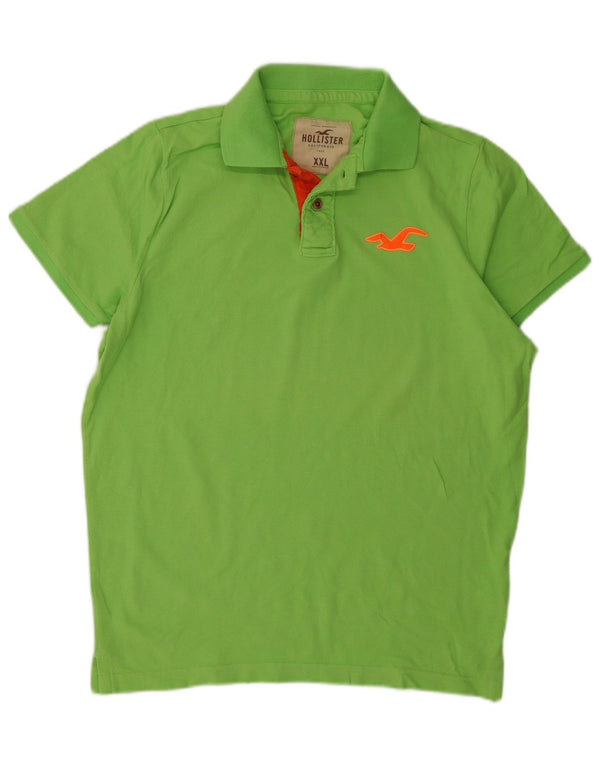 Hollister Mens Polo Shirt 2XL Green Cotton