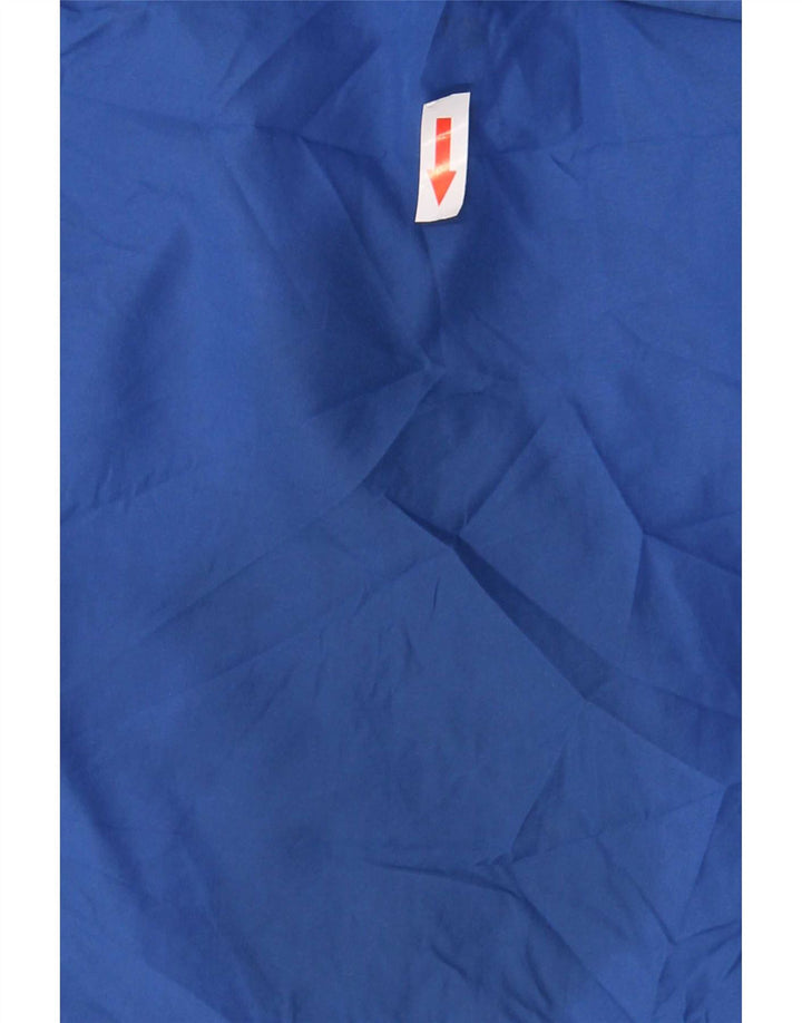 Eddie Bauer Mens Hooded Rain Jacket UK 38 Medium Blue Polyester