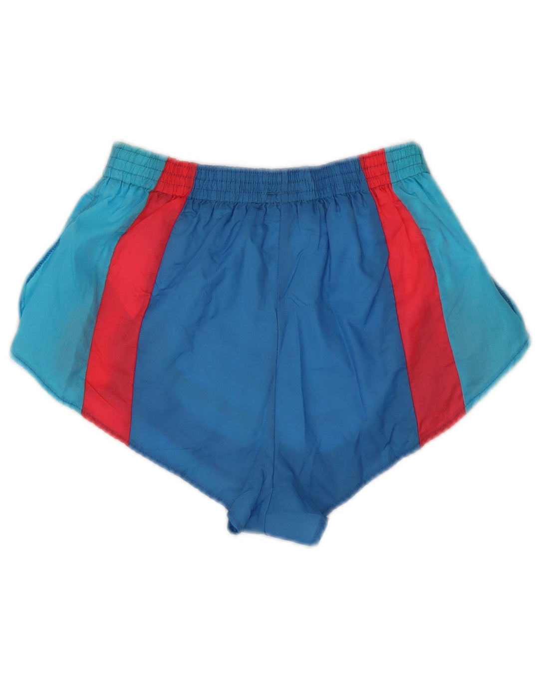 NIKE Womens Sport Shorts UK 12 Medium  Blue Colourblock Nylon