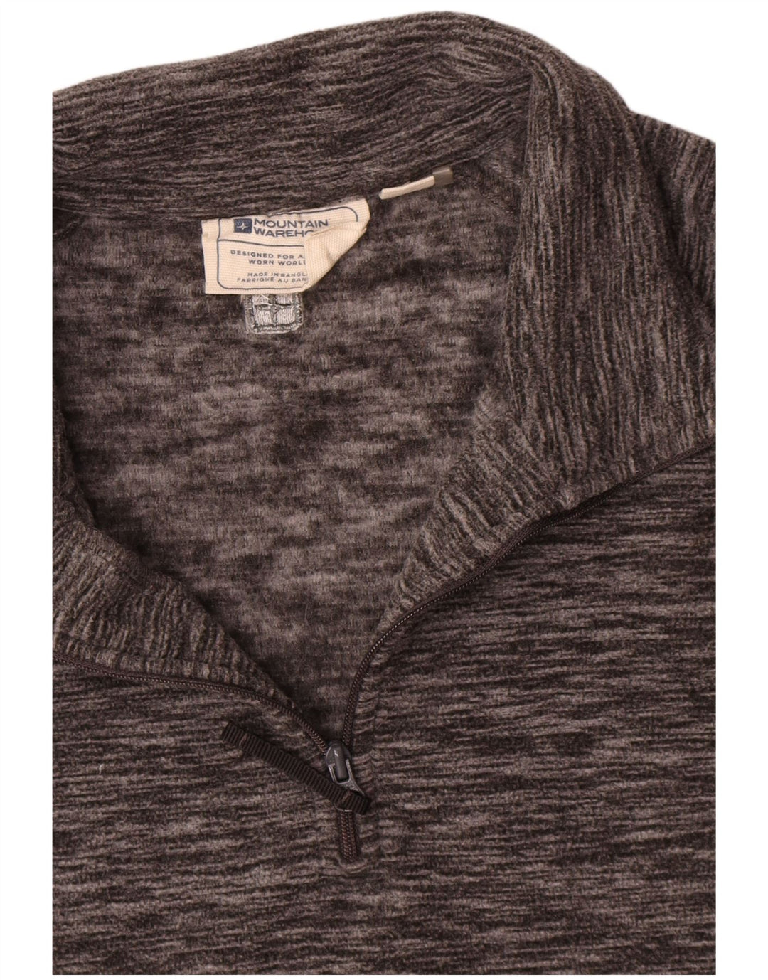 Mountain Warehouse Mens Zip Neck Fleece Jumper Large Grey Flecked Polyester