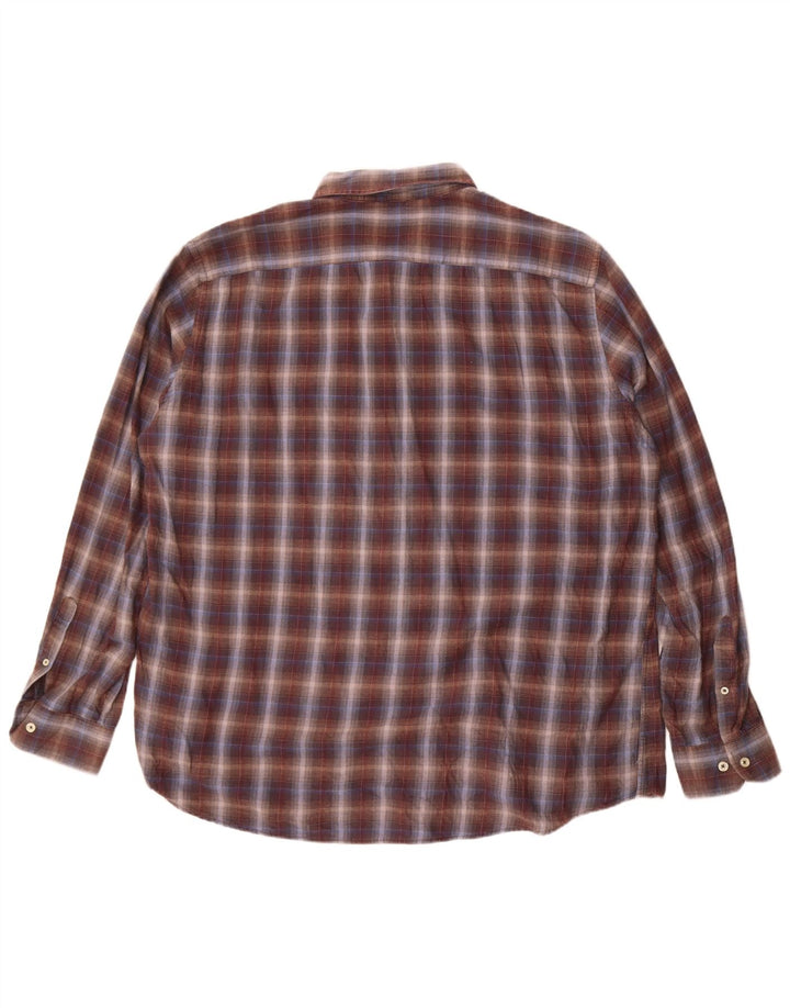 Carrera Mens Regular Fit Flannel Shirt 3XL Brown Check Cotton