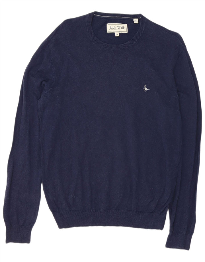 Jack Wills Mens Crew Neck Jumper Sweater Medium Navy Blue Cotton