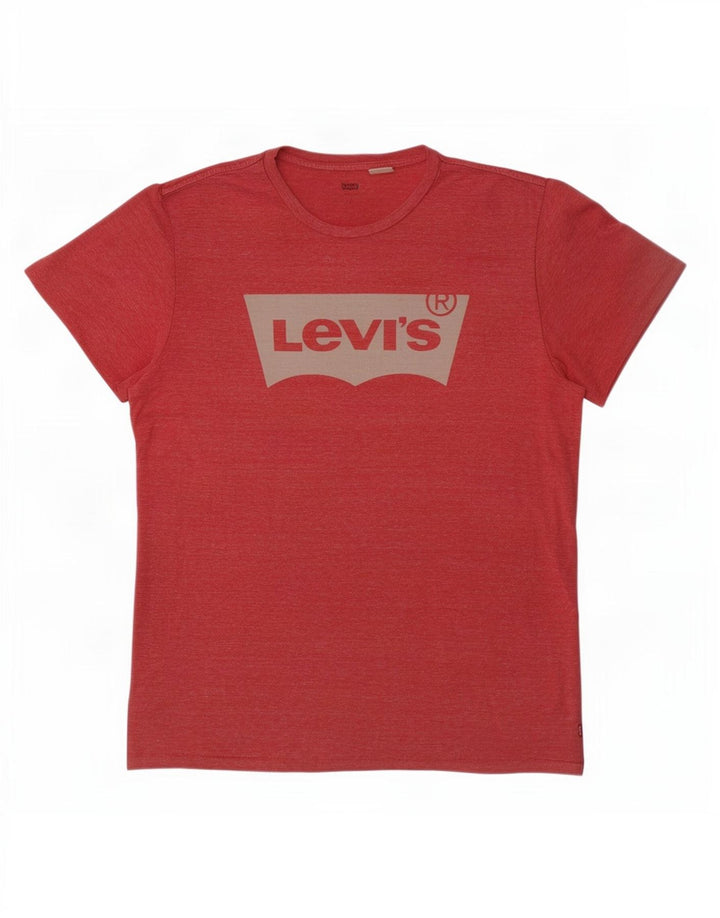 Levi's Mens Graphic T-Shirt Top Large Red Flecked