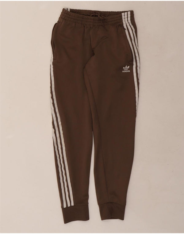Adidas Womens Tracksuit Trousers Joggers UK 8 Small Brown
