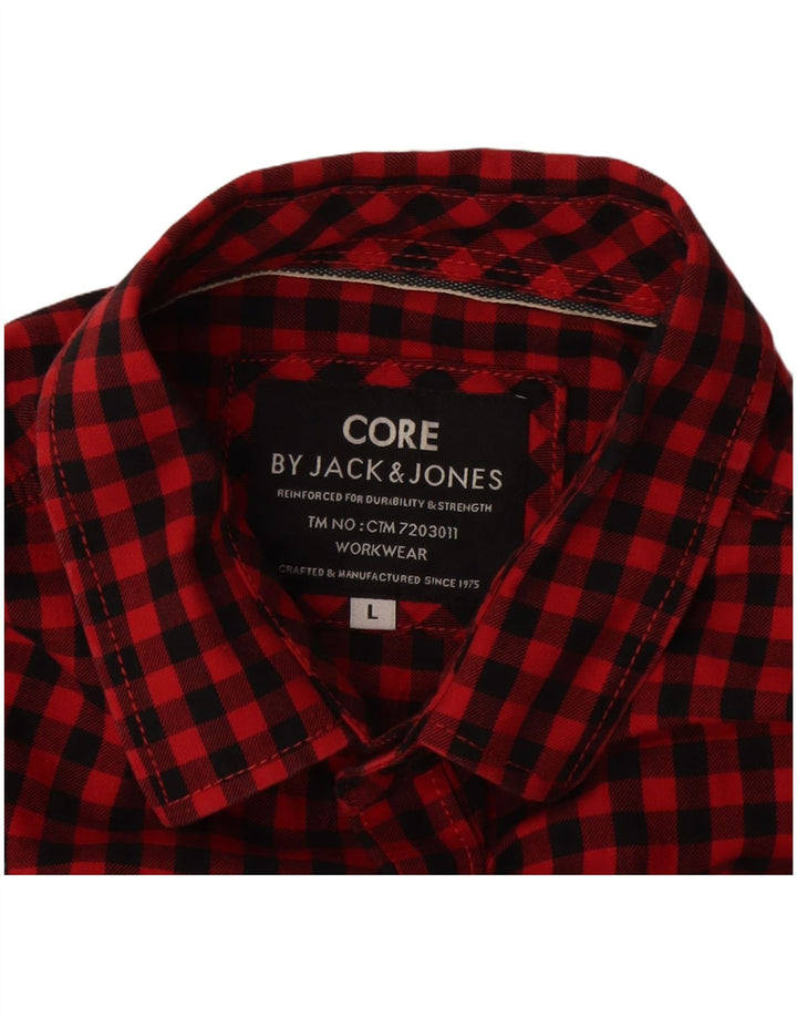 Jack & Jones Mens Shirt Large Red Gingham