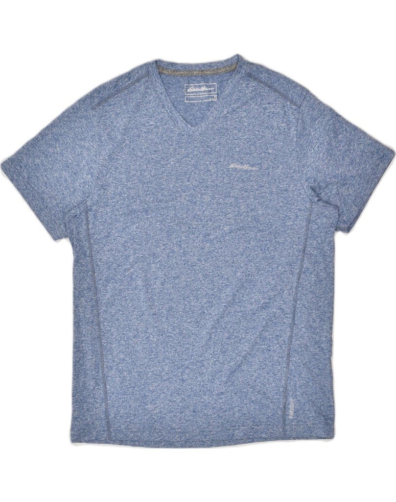 EDDIE BAUER Mens T-Shirt Top Medium Blue Flecked Polyester | Vintage Eddie Bauer | Thrift | Second-Hand Eddie Bauer | Used Clothing | Messina Hembry 