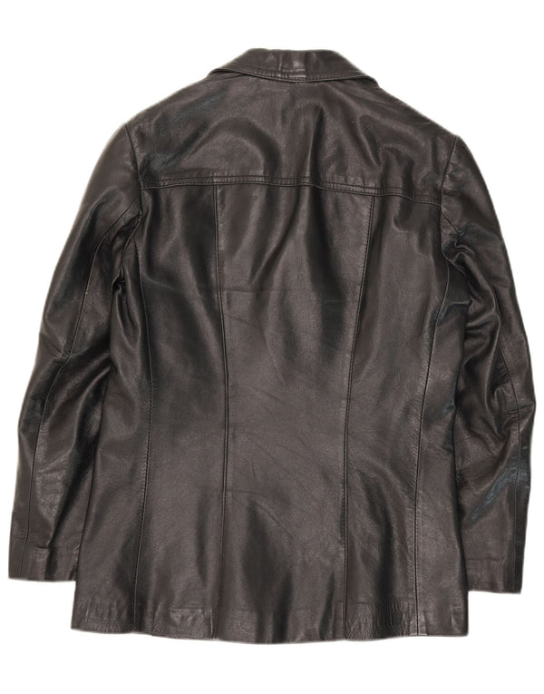 Vintage Mens Leather Jacket IT 48 Medium Black Leather