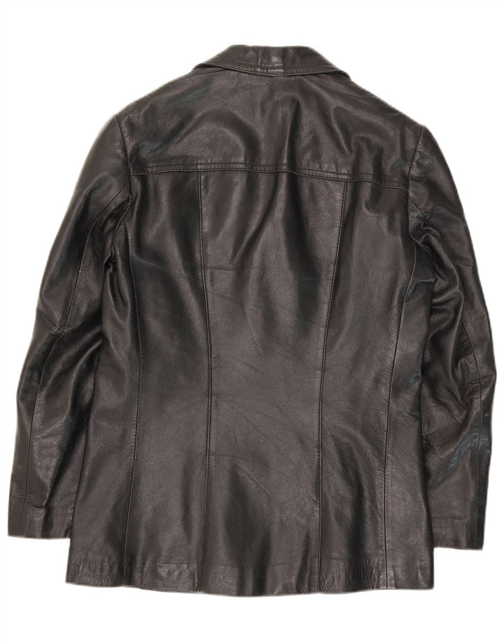 Vintage Mens Leather Jacket IT 48 Medium Black Leather