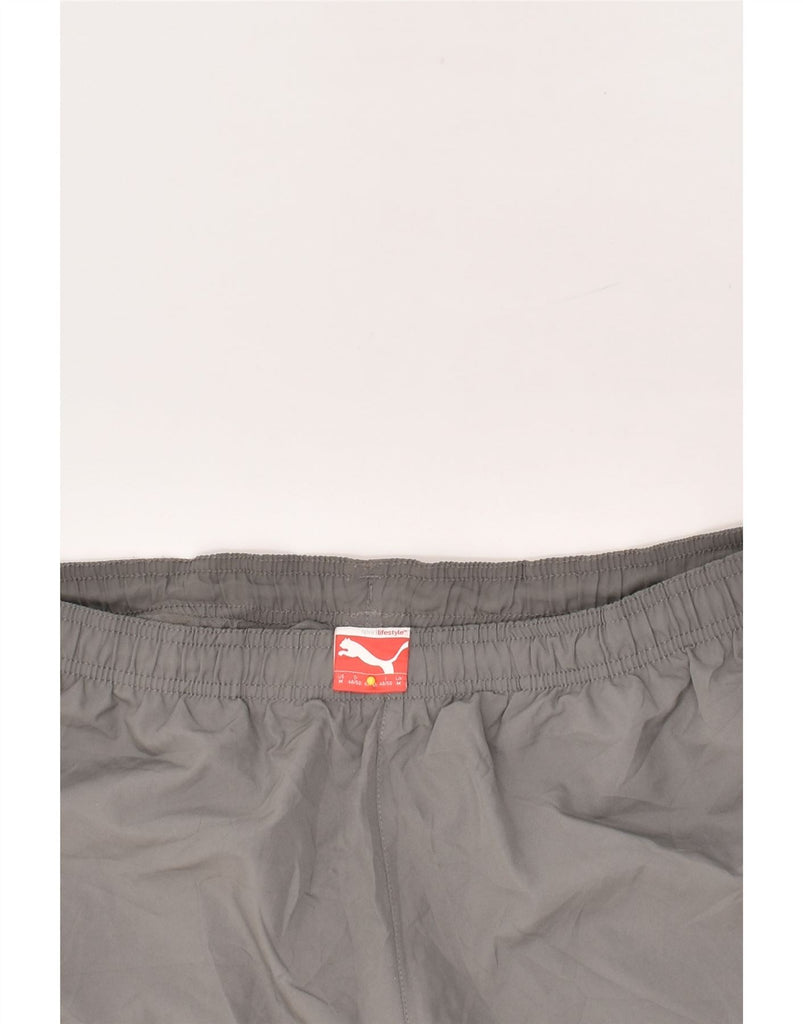 PUMA Mens Graphic Sport Shorts Medium Grey Polyester | Vintage Puma | Thrift | Second-Hand Puma | Used Clothing | Messina Hembry 