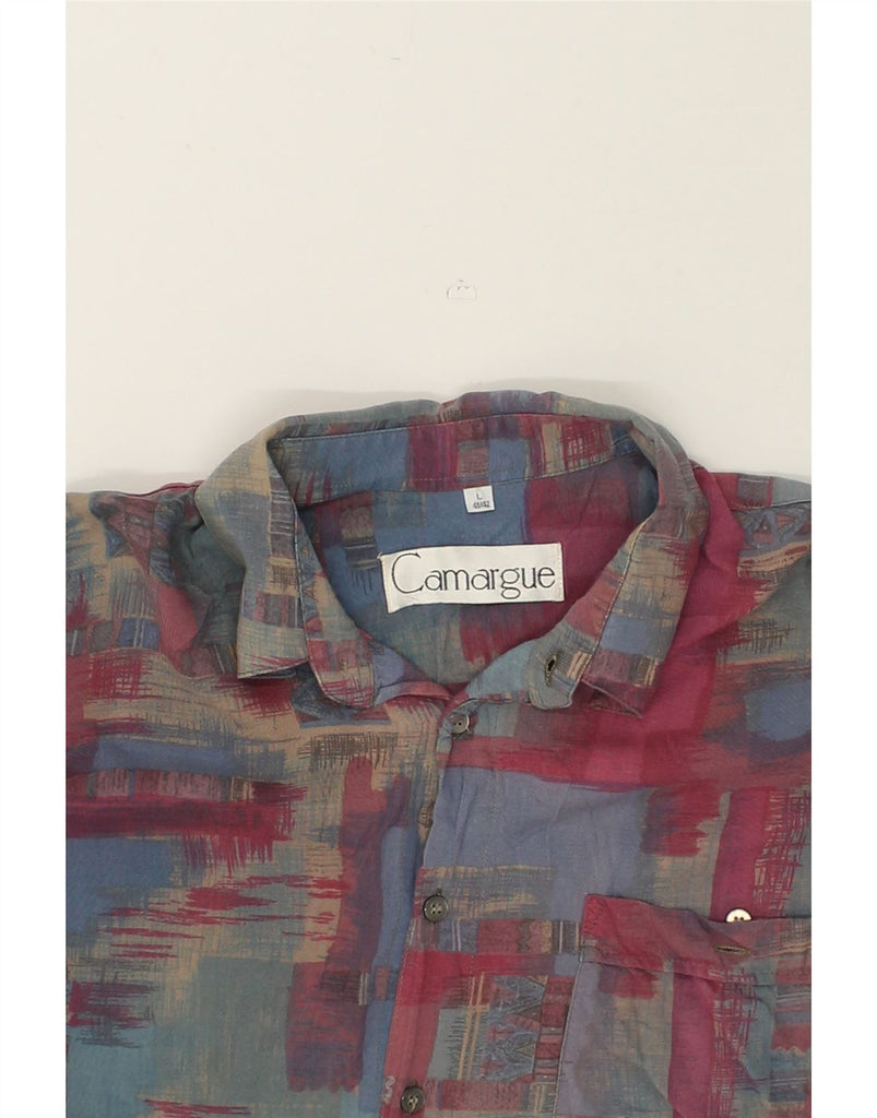 VINTAGE Mens Shirt Size 41 42 Large Blue Patchwork | Vintage Vintage | Thrift | Second-Hand Vintage | Used Clothing | Messina Hembry 
