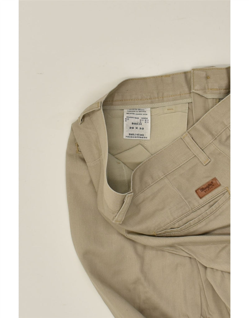 WRANGLER Mens Straight Chino Trousers W29 L32  Beige Cotton | Vintage Wrangler | Thrift | Second-Hand Wrangler | Used Clothing | Messina Hembry 