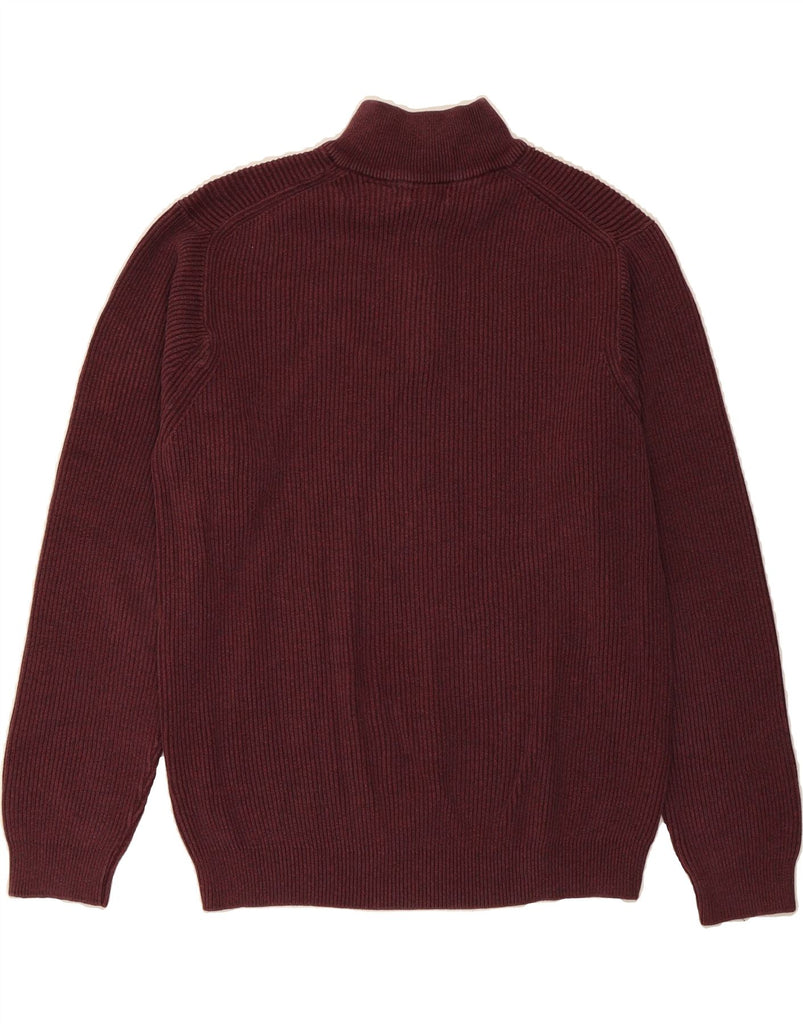 IZOD Mens Zip Neck Jumper Sweater Large Burgundy Cotton Vintage Izod and Second-Hand Izod from Messina Hembry 