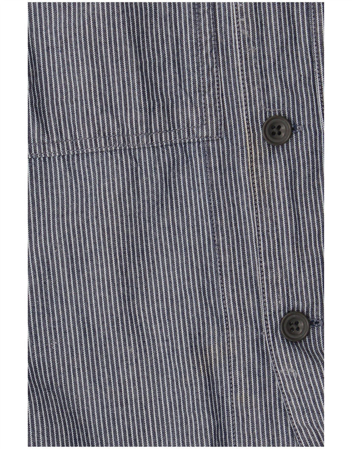 French Connection Mens Shirt Small Navy Blue Pinstripe Cotton
