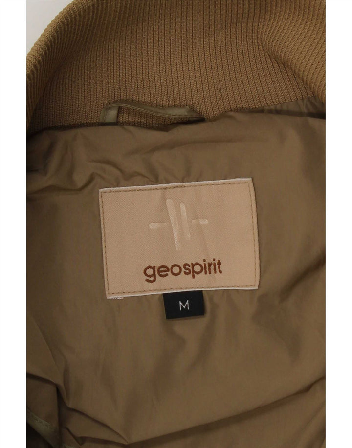 Geo Spirit Mens Bomber Jacket UK 38 Medium Beige