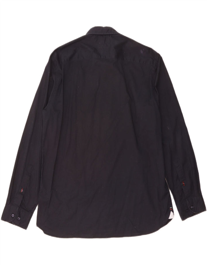 TOMMY HILFIGER Mens Regular Fit Shirt Large Navy Blue Cotton
